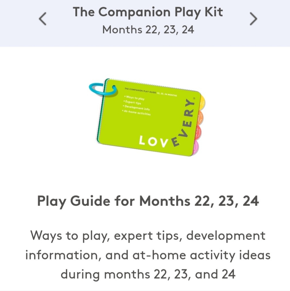 Lovevery Play Guide The Companion Play Kit Months 22, 23, 24